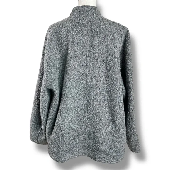 Free People Oversized Willow Bomber Jacket in Grey Size Large Academia Preppy - Picture 10 of 13